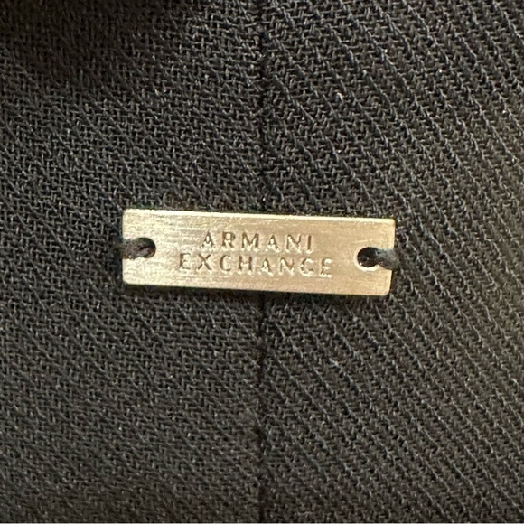 Armani Exchange A/X Square Neckline Ladylike Short Sleeve Black Dress - Picture 4 of 6